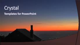  Presentation with refuge - Audience pleasing presentation theme consisting of refugge - silhouette chimney of mountain refuge backdrop and a ocean colored foreground