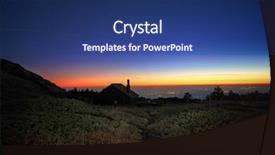  Presentation with refuge - PPT theme featuring refugge - silhouette chimney of mountain refuge background and a ocean colored foreground