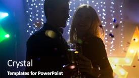  Presentation with celebrate - Slide set consisting of night club dancing girls silhouettes - silhouette couple young man background and a black colored foreground