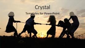  Presentation with children silhouette - Colorful presentation design enhanced with silhouette group of happy children backdrop and a lemonade colored foreground