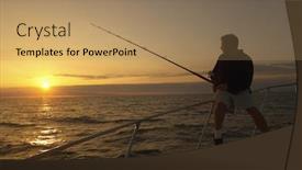  Presentation with yacht - Theme consisting of silhouette-image-of-young-man background and a coral colored foreground