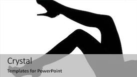  Presentation with flapping - Beautiful slides featuring silhouette in shadow of a young woman legs flapping in studio on white background isolated backdrop and a light gray colored foreground