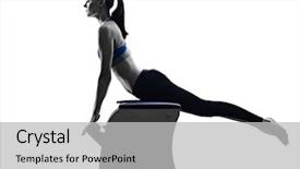  Presentation with pilates - Colorful slide set enhanced with silhouette isolated on white backgound backdrop and a light gray colored foreground
