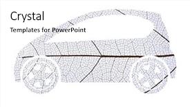  Presentation with vehicle - Amazing slide deck having silhouette made of leaf skeleton backdrop and a white colored foreground