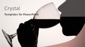  Presentation with wine - Theme enhanced with silhouette-man-drinking-red-wine background and a sky blue colored foreground