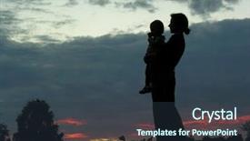  Presentation with mom baby - Presentation theme consisting of silhouette mother with baby background and a tawny brown colored foreground