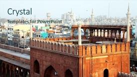  Presentation with old india - Audience pleasing presentation consisting of jama masjid mosque old delhi backdrop and a sky blue colored foreground