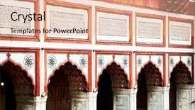  Presentation with old india - Beautiful PPT layouts featuring architectural detail of jama masjid backdrop and a coral colored foreground