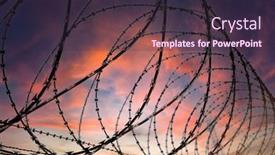  Presentation with steel - Amazing presentation design having silhouette-of-a-barbed-wire backdrop and a wine colored foreground