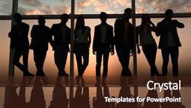  Presentation with next - Amazing slides having silhouette of a business team backdrop and a tawny brown colored foreground