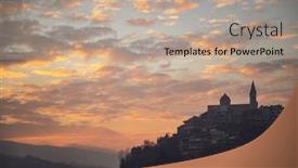  Presentation with hill - Presentation enhanced with silhouette-of-a-church background and a coral colored foreground
