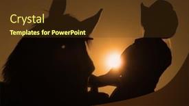  Presentation with cowboy - Theme enhanced with silhouette-of-a-cowboy background and a tawny brown colored foreground