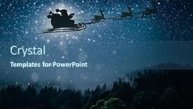  Presentation with santa claus and reindeers - Amazing presentation design having silhouette of a flying goth santa claus against the background of the night sky backdrop and a ocean colored foreground