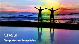  Presentation with rainbow pride - PPT layouts with silhouette of a gay couple background and a teal colored foreground