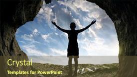  Presentation with cave - Amazing theme having front of the entrance backdrop and a tawny brown colored foreground