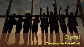  Presentation with business people silhouette - Amazing presentation design having silhouette-of-a-group backdrop and a tawny brown colored foreground