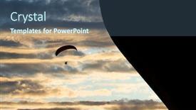  Presentation with travel concept silhouette - Slide deck with silhouette of a hot air background and a ocean colored foreground