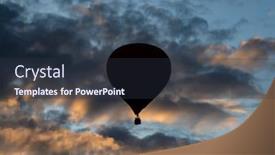  Presentation with travel concept silhouette - PPT theme featuring silhouette of a hot air background and a tawny brown colored foreground