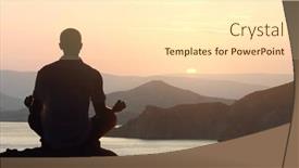  Presentation with dawn - Cool new slide deck with silhouette-of-a-man-meditating backdrop and a white colored foreground