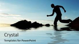  Presentation with silhouette of man worship - Amazing PPT layouts having silhouette of a man walking backdrop and a  colored foreground