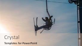  Presentation with lift - Cool new PPT layouts with silhouette of a man on a ski lift backdrop and a lemonade colored foreground