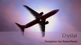 Presentation with plane - PPT layouts consisting of silhouette-of-a-plane background and a coral colored foreground