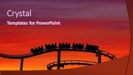  Presentation with roller coaster - Presentation design featuring silhouette-of-a-roller-coaster background and a violet colored foreground
