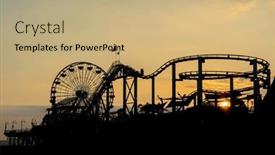  Presentation with roller coaster - Theme having silhouette-of-a-roller-coaster background and a coral colored foreground