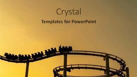  Presentation with roller coaster - Presentation design with silhouette-of-a-roller-coaster background and a gold colored foreground