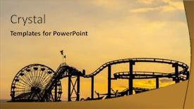 Presentation with roller coaster - PPT theme featuring silhouette-of-a-roller-coaster background and a  colored foreground