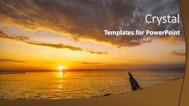  Presentation with water wave - Amazing theme having silhouette-of-a-surfer-surfing backdrop and a tawny brown colored foreground