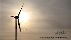  Presentation with wind power plant - Audience pleasing slides consisting of silhouette-of-a-wind-power backdrop and a coral colored foreground