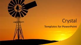  Presentation with old farm - Beautiful presentation featuring silhouette of a windmill backdrop and a gold colored foreground