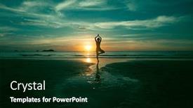  Presentation with surreal - Presentation theme consisting of silhouette-of-a-woman-practicing background and a black colored foreground