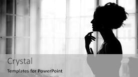  Presentation with background - Presentation theme consisting of silhouette-of-a-woman-s background and a light gray colored foreground