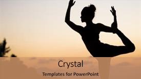  Presentation with sad woman silhouette - Cool new PPT layouts with silhouette of a young woman backdrop and a coral colored foreground