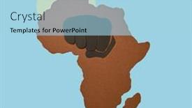  Presentation with yellow paper - Slides consisting of silhouette-of-africa-cut-out background and a light blue colored foreground