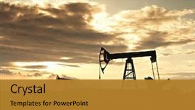  Presentation with oil rig - Slides consisting of silhouette of an oil rig background and a gold colored foreground