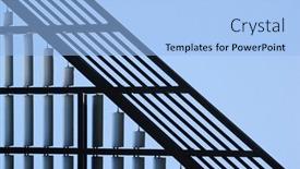  Presentation with sky blue - Presentation theme consisting of silhouette-of-architectual-detail background and a light blue colored foreground