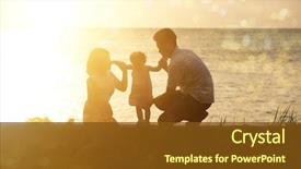  Presentation with activity - Audience pleasing theme consisting of silhouette of asian family outdoor backdrop and a tawny brown colored foreground