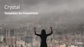  Presentation with city silhouette - PPT layouts consisting of silhouette-of-asian-woman-under background and a gray colored foreground