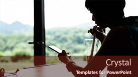  Presentation with cold coffee - Slide deck featuring silhouette-of-asian-woman-use background and a wine colored foreground