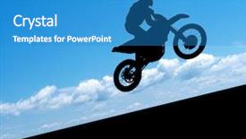 Presentation with dirt bike - Slides enhanced with silhouette of biker element background and a teal colored foreground