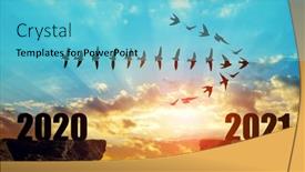  Presentation with birds flying - Amazing PPT layouts having silhouette-of-birds-flying backdrop and a light blue colored foreground