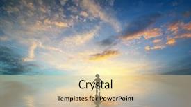  Presentation with water sun - Colorful presentation design enhanced with silhouette of boy walking backdrop and a lemonade colored foreground