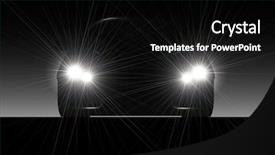  Presentation with forest and black car - Colorful presentation enhanced with silhouette of car with headlights backdrop and a black colored foreground