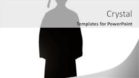  Presentation with college - PPT layouts consisting of silhouette-of-college-graduate background and a light gray colored foreground