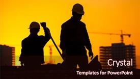  Presentation with worker - Cool new presentation with silhouette of construction worker backdrop and a wine colored foreground