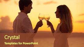  Presentation with tropical beach sunset - Amazing presentation design having champagne on tropical beach backdrop and a tawny brown colored foreground