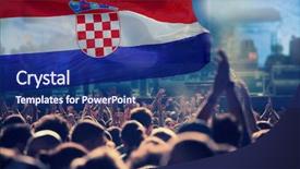  Presentation with croatia - Audience pleasing presentation theme consisting of silhouette of croatia supporter fans backdrop and a navy blue colored foreground